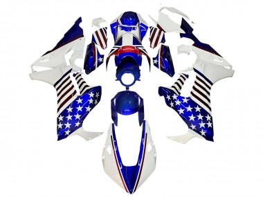 Lojas Carenagens Moto Honda CBR1000RR 2017-2023 - Branco Azul Vermelho Estrela