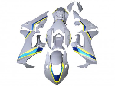 Lojas Carenagens Moto Honda CBR1000RR 2017-2023 - Branco Azul Amarelo