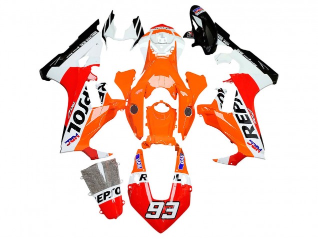 Lojas Carenagens Moto Honda CBR1000RR 2017-2023 - Branco Laranja Vermelho Preto Brilhante HRC Repsol 93