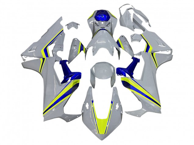 Lojas Carenagens Moto Honda CBR1000RR 2017-2023 - Branco Amarelo Azul