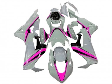 Lojas Carenagens Moto Honda CBR1000RR 2017-2023 - Branco Rosa Preto