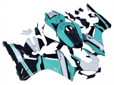 Lojas Carenagens Moto Honda CBR1000RR 2017-2023 - Branco Azul Claro Preto Brilhante