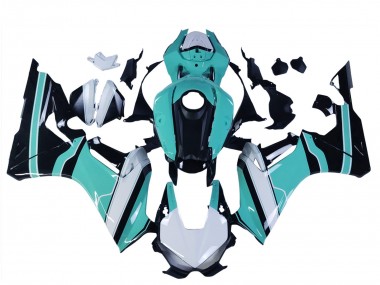 Lojas Carenagens Moto Honda CBR1000RR 2017-2023 - Branco Azul Claro Preto Brilhante