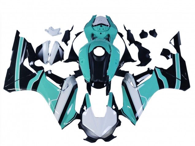 Lojas Carenagens Moto Honda CBR1000RR 2017-2023 - Branco Azul Claro Preto Brilhante