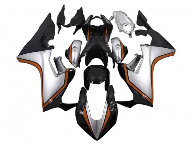 Lojas Carenagens Moto Honda CBR1000RR 2017-2024 - Prata Laranja Preto Brilhante