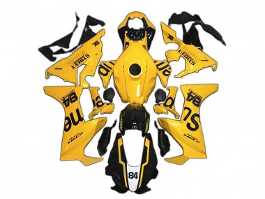 Lojas Carenagens Moto Honda CBR1000RR 2017-2023 - Amarelo Preto Brilhante Supreme 84