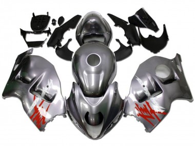 Lojas Carenagens Moto Suzuki GSXR 1300 Hayabusa 1996-2007 - Prata Vermelho Branco Decal
