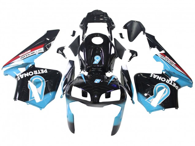 Lojas Carenagens Moto Honda CBR600RR 2003-2004 - Azul Claro Vermelho Preto Brilhante Dunlop