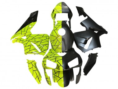 Lojas Carenagens Moto Honda CBR600RR 2003-2004 - Verde Fluorescente Preto Fosco