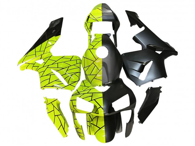 Lojas Carenagens Moto Honda CBR600RR 2003-2004 - Verde Fluorescente Preto Fosco