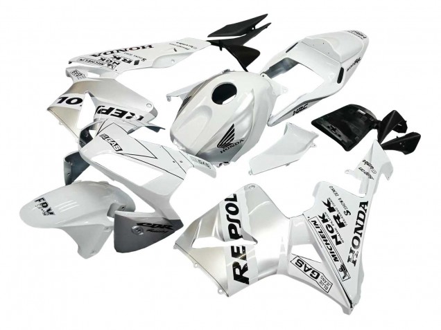 Lojas Carenagens Moto Honda CBR600RR 2003-2004 - Branco Prata Preto Repsol