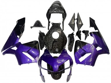 Lojas Carenagens Moto Honda CBR600RR 2003-2004 - Roxo Preto Forjado Fibra de Carbono