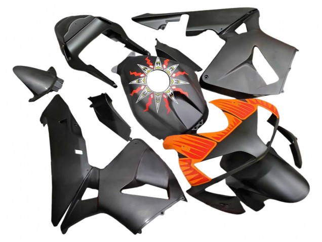 Lojas Carenagens Moto Honda CBR600RR 2003-2004 - Preto Fosco Laranja