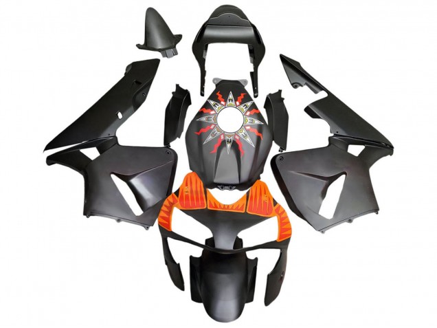 Lojas Carenagens Moto Honda CBR600RR 2003-2004 - Preto Fosco Laranja