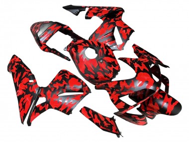 Lojas Carenagens Moto Honda CBR600RR 2003-2004 - Preto Vermelho Cinzento Camouflage