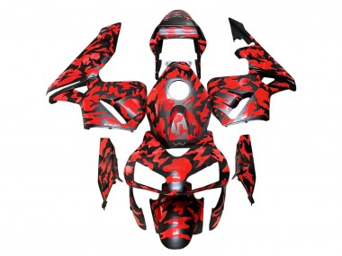 Lojas Carenagens Moto Honda CBR600RR 2003-2004 - Preto Vermelho Cinzento Camouflage