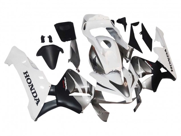 Lojas Carenagens Moto Honda CBR600RR 2003-2004 - Branco Preto Fosco Corrida