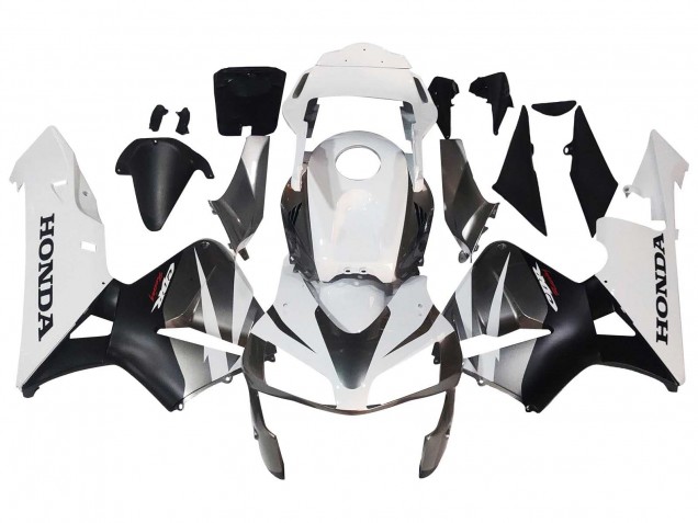 Lojas Carenagens Moto Honda CBR600RR 2003-2004 - Branco Preto Fosco Corrida