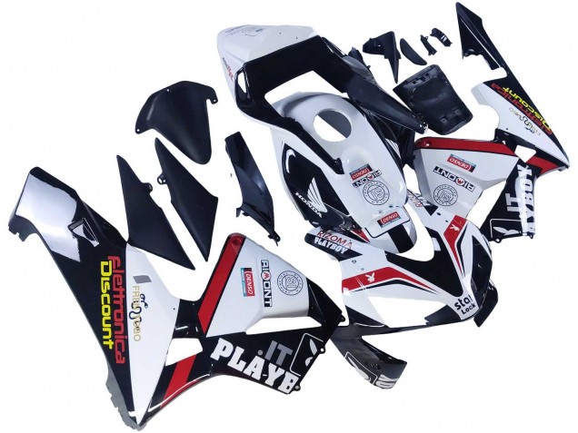 Lojas Carenagens Moto Honda CBR600RR 2003-2004 - Branco Vermelho Preto Brilhante DENSO Rimont