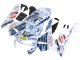 Lojas Carenagens Moto Honda CBR600RR 2003-2004 - Branco Azul Vermelho Nastro Azzurro 46