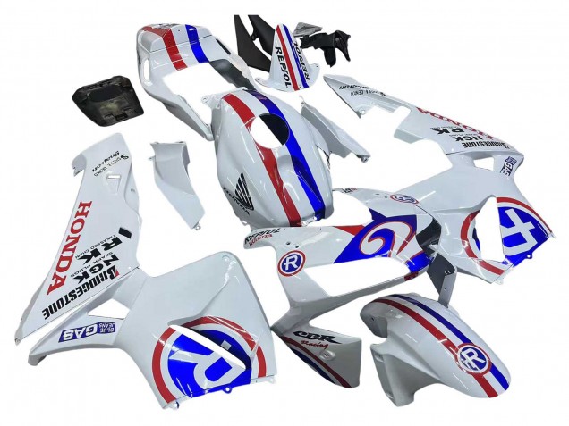 Lojas Carenagens Moto Honda CBR600RR 2003-2004 - Branco Vermelho Azul