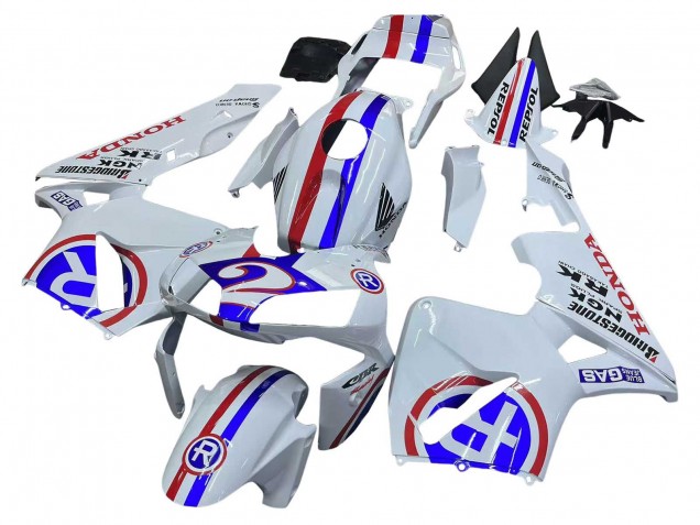 Lojas Carenagens Moto Honda CBR600RR 2003-2004 - Branco Vermelho Azul