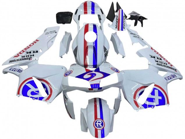 Lojas Carenagens Moto Honda CBR600RR 2003-2004 - Branco Vermelho Azul