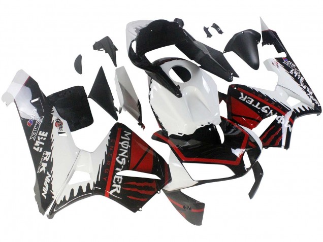 Lojas Carenagens Moto Honda CBR600RR 2003-2004 - Branco Vermelho Preto Brilhante Monstro