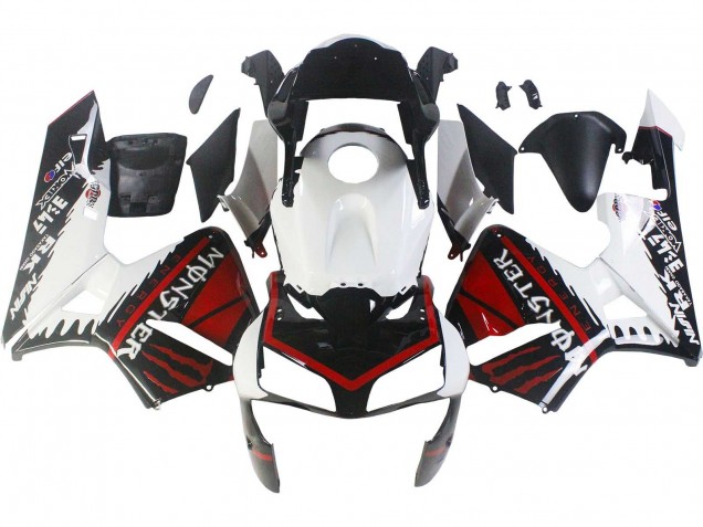 Lojas Carenagens Moto Honda CBR600RR 2003-2004 - Branco Vermelho Preto Brilhante Monstro