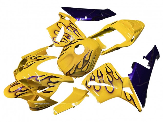 Lojas Carenagens Moto Honda CBR600RR 2003-2004 - Amarelo Preto Chama
