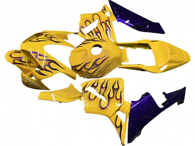 Lojas Carenagens Moto Honda CBR600RR 2003-2004 - Amarelo Preto Chama