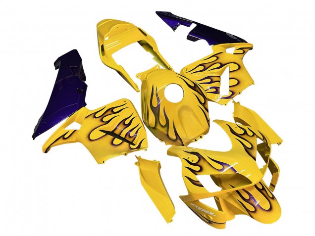 Lojas Carenagens Moto Honda CBR600RR 2003-2004 - Amarelo Preto Chama