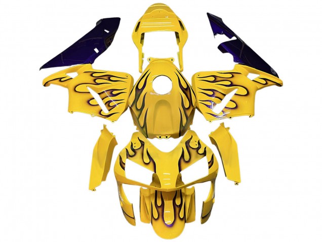 Lojas Carenagens Moto Honda CBR600RR 2003-2004 - Amarelo Preto Chama