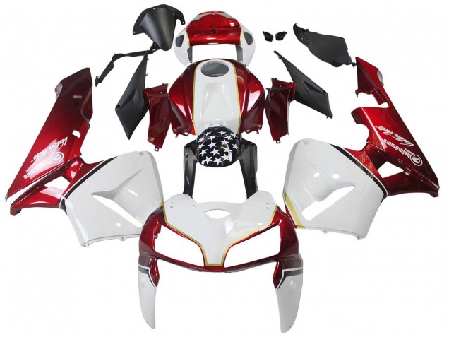Lojas Kits Carenagem Moto Honda CBR600RR 2005-2006 - Vermelho Branco Preto