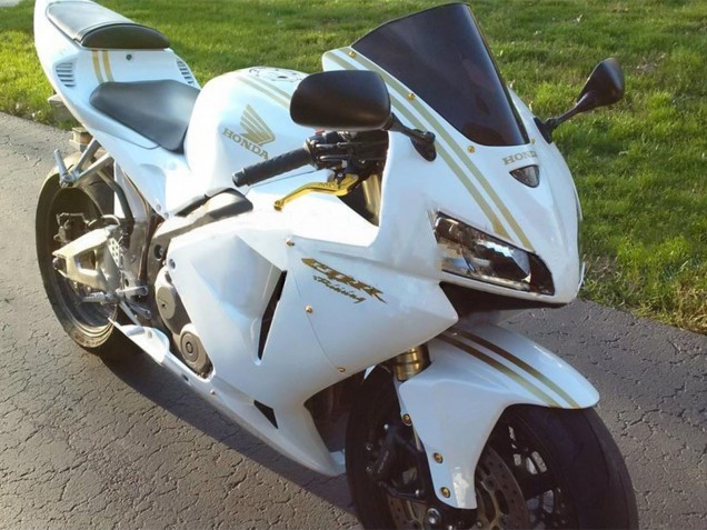 Lojas Carenagens Moto Honda CBR600RR 2005-2006 - Branco Ouro