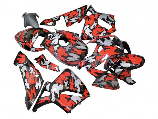 Lojas Carenagens Moto Honda CBR600RR 2005-2006 - Preto Vermelho Cinzento Camouflage