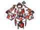 Lojas Carenagens Moto Honda CBR600RR 2005-2006 - Preto Vermelho Cinzento Camouflage