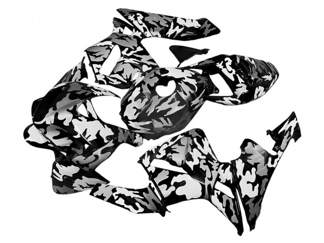Lojas Carenagens Moto Honda CBR600RR 2005-2006 - Preto Branco Cinzento Camouflage