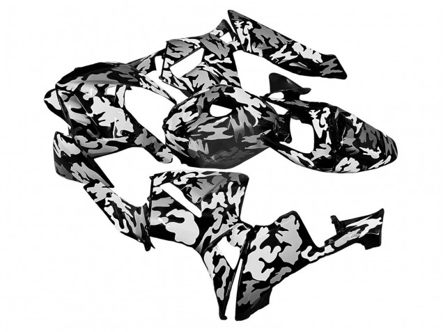 Lojas Carenagens Moto Honda CBR600RR 2005-2006 - Preto Branco Cinzento Camouflage