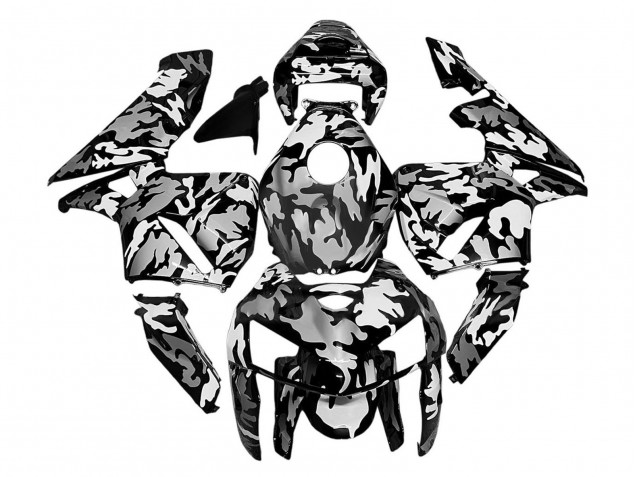 Lojas Carenagens Moto Honda CBR600RR 2005-2006 - Preto Branco Cinzento Camouflage