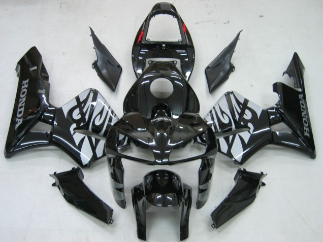 Lojas Carenagens Moto Honda CBR600RR 2005-2006 - Preto Brilhante Cinzento Chama