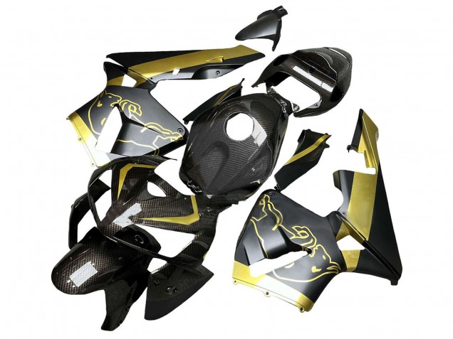 Lojas Carenagens Moto Honda CBR600RR 2005-2006 - Preto Ouro Fibra de Carbono