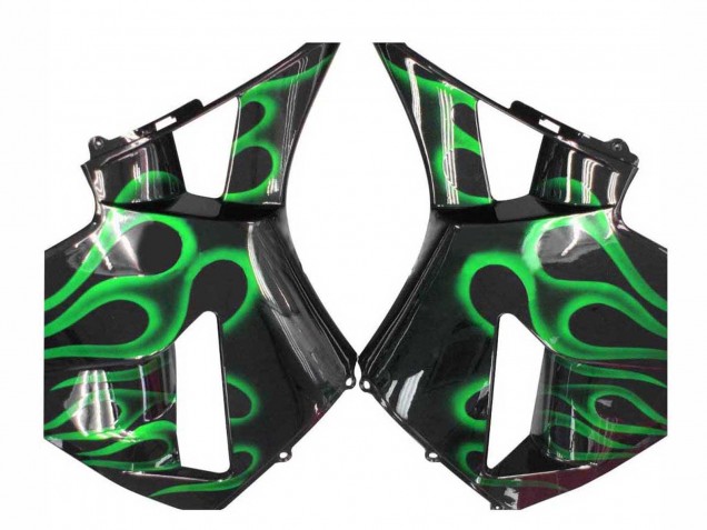 Lojas Carenagens Moto Honda CBR600RR 2005-2006 - Preto Brilhante Verde Chama