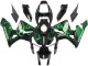 Lojas Carenagens Moto Honda CBR600RR 2005-2006 - Preto Brilhante Verde Chama