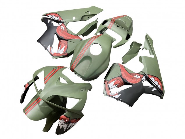 Lojas Carenagens Moto Honda CBR600RR 2005-2006 - Verde Vermelho Tubarão
