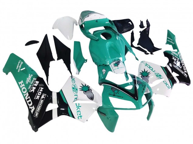 Lojas Carenagens Moto Honda CBR600RR 2005-2006 - Verde Claro Branco Preto Brilhante Joe Rocket