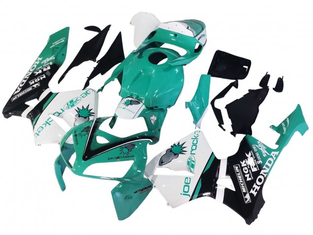 Lojas Carenagens Moto Honda CBR600RR 2005-2006 - Verde Claro Branco Preto Brilhante Joe Rocket