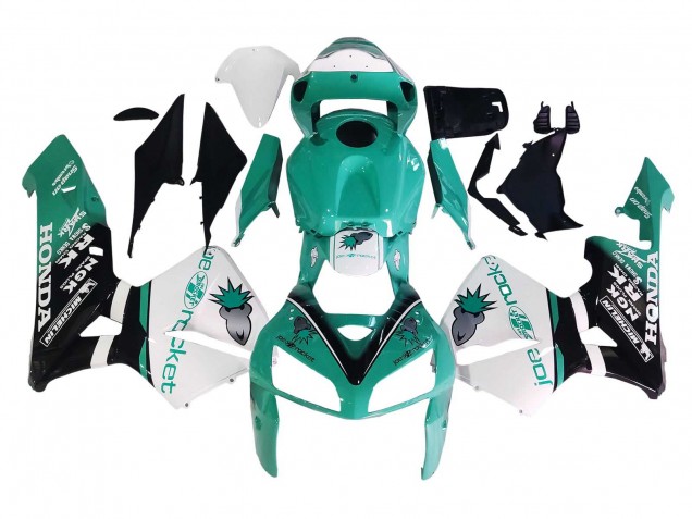 Lojas Carenagens Moto Honda CBR600RR 2005-2006 - Verde Claro Branco Preto Brilhante Joe Rocket