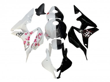 Lojas Carenagens Moto Honda CBR600RR 2007-2008 - Branco Cherry Blossom Preto Brilhante Divisão