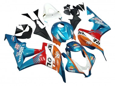 Lojas Carenagens Moto Honda CBR600RR 2007-2008 - Laranja Branco Vermelho Azul Repsol